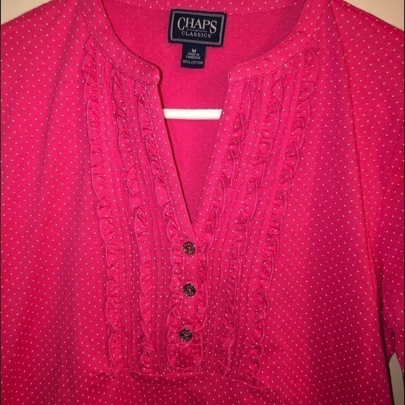 Chaps classics size medium pink with white polka dots - Picture 3 of 7
